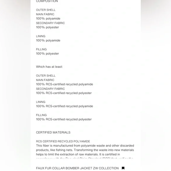 Zara Faux Fur Bomber - Picture 4 of 5